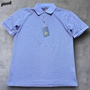 R. Lewis Polo Shirt Mens Medium Purple Textured Knit Short Sleeve New NWT